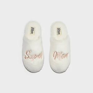 dluxe by dearfoams Women's Mother Super Mom Slippers Cream XL NEW 11 12 gift
